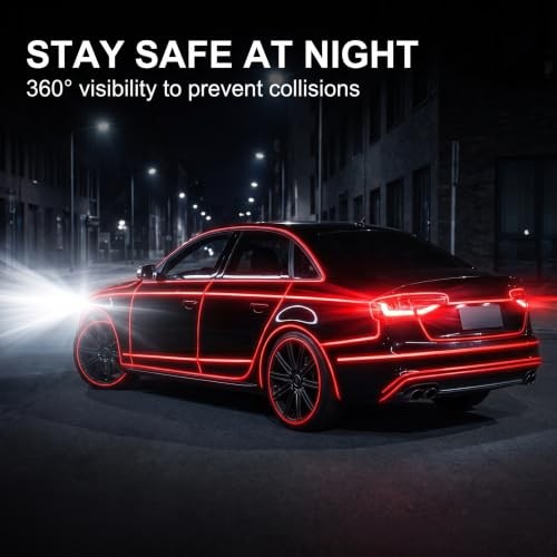1 Roll Car Reflective Pinstripe Tape, Waterproof Vinyl Auto Striping 1 PC Red