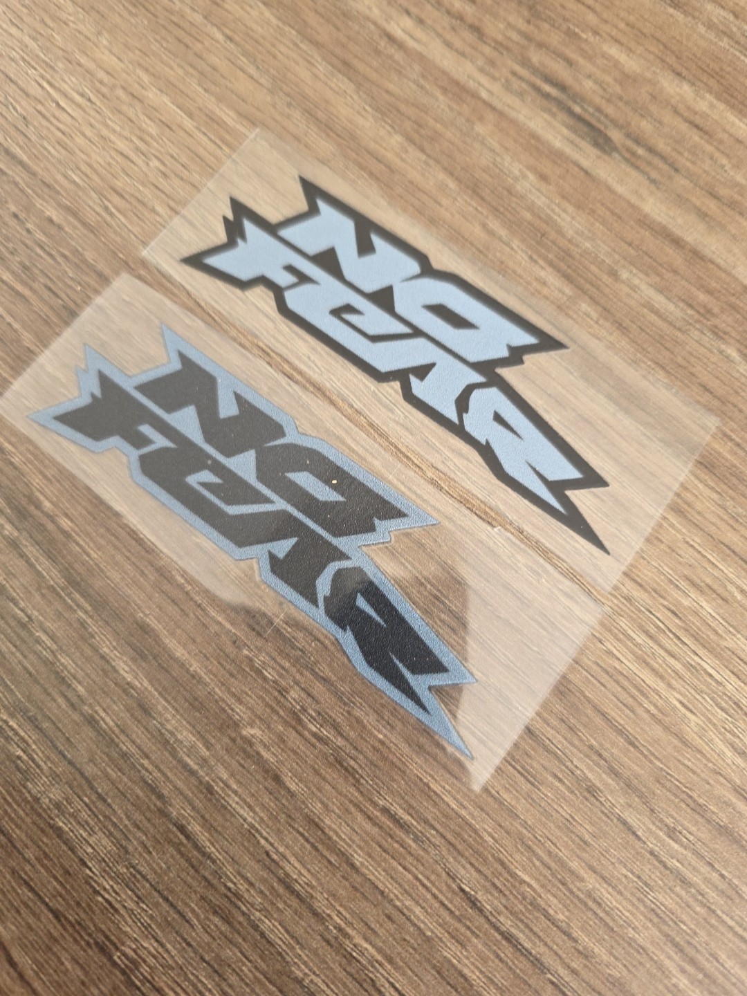 2X NO FEAR Grey & Black Outlined Raised UVDTF DECAL STICKER Waterproof 4in.