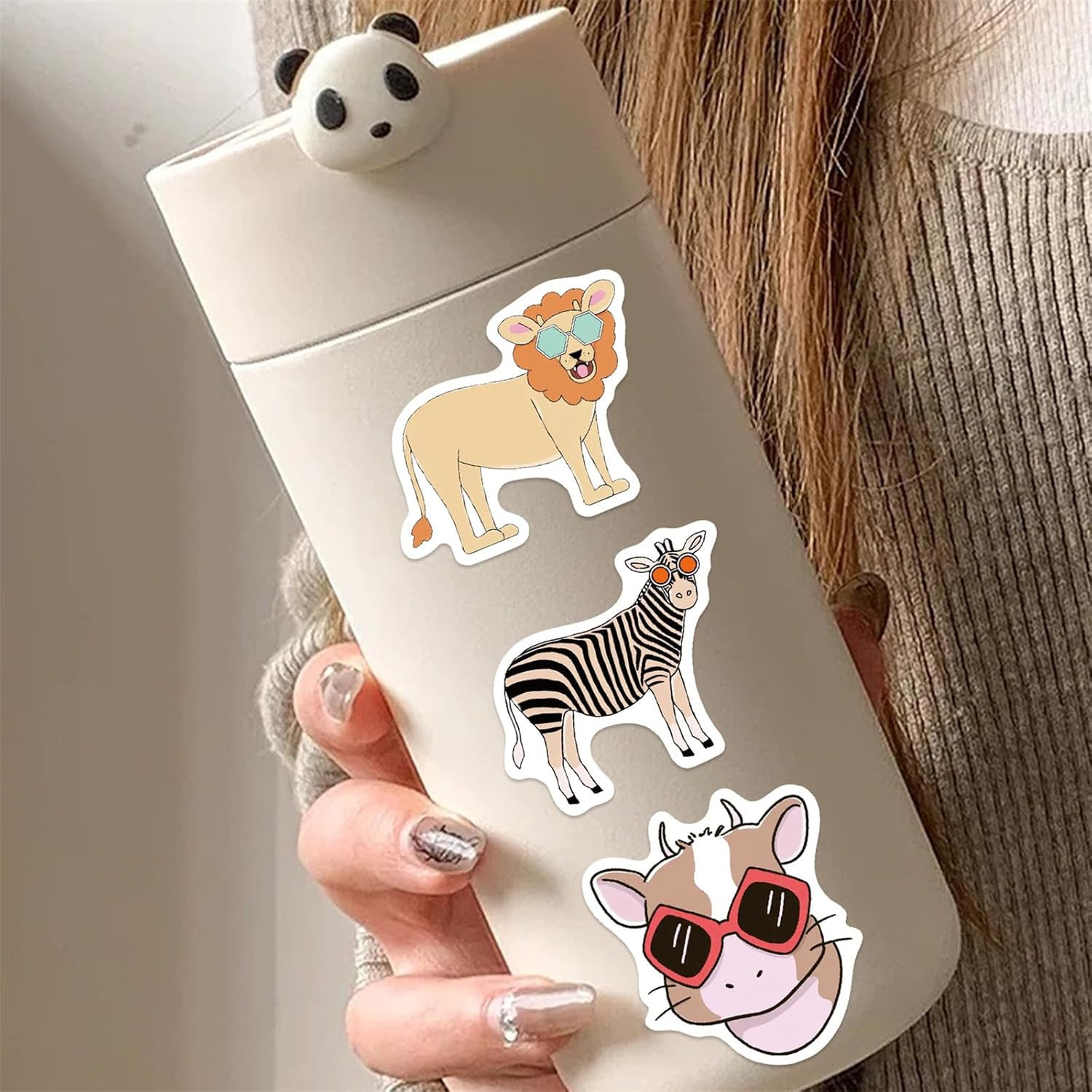 50Pcs Funny Meme Animal Stickers for Kid Cute Animal with Glasses Stickers Fun G