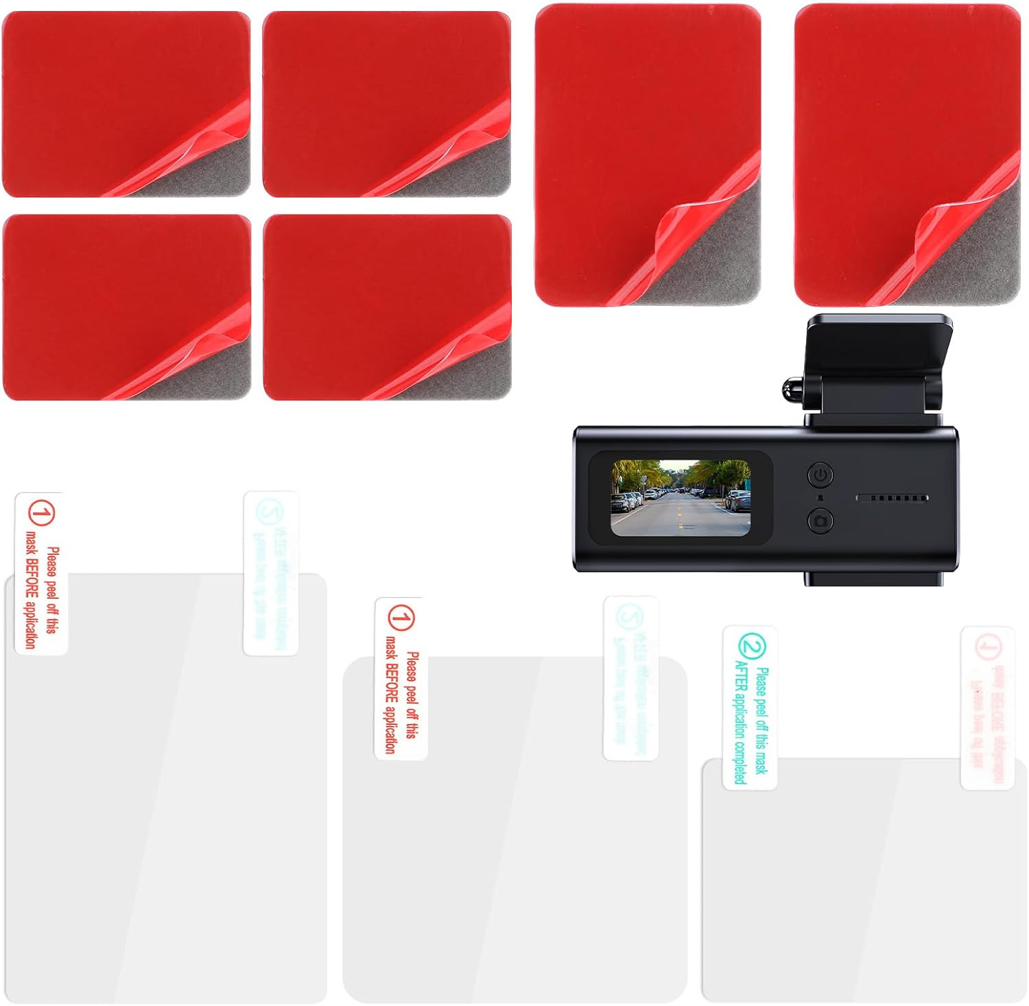3 Pcs Electrostatic Sticker Mounting Dash Cam 6 Pcs Double-Sided Sticker