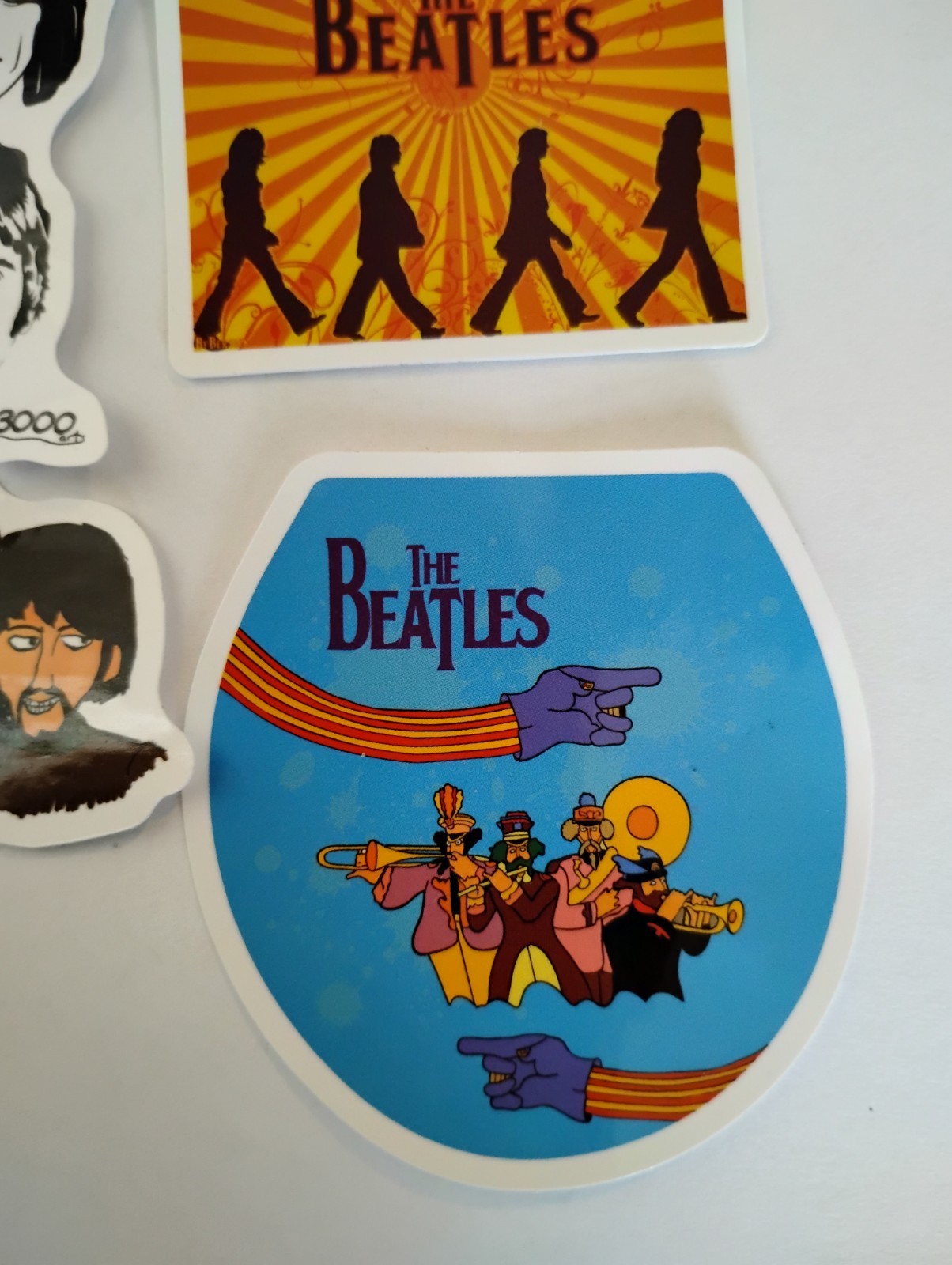 THE BEATLES Lot (14) 1 1/2" to 2 3/4" Band Logo STICKERS JOHN LENNON
