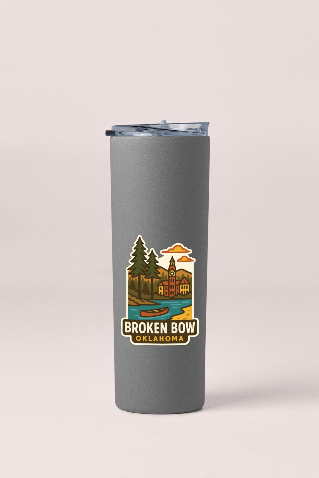 Broken Bow Oklahoma Sticker Decal Vinyl Die-Cut City Skyline Landmark Design