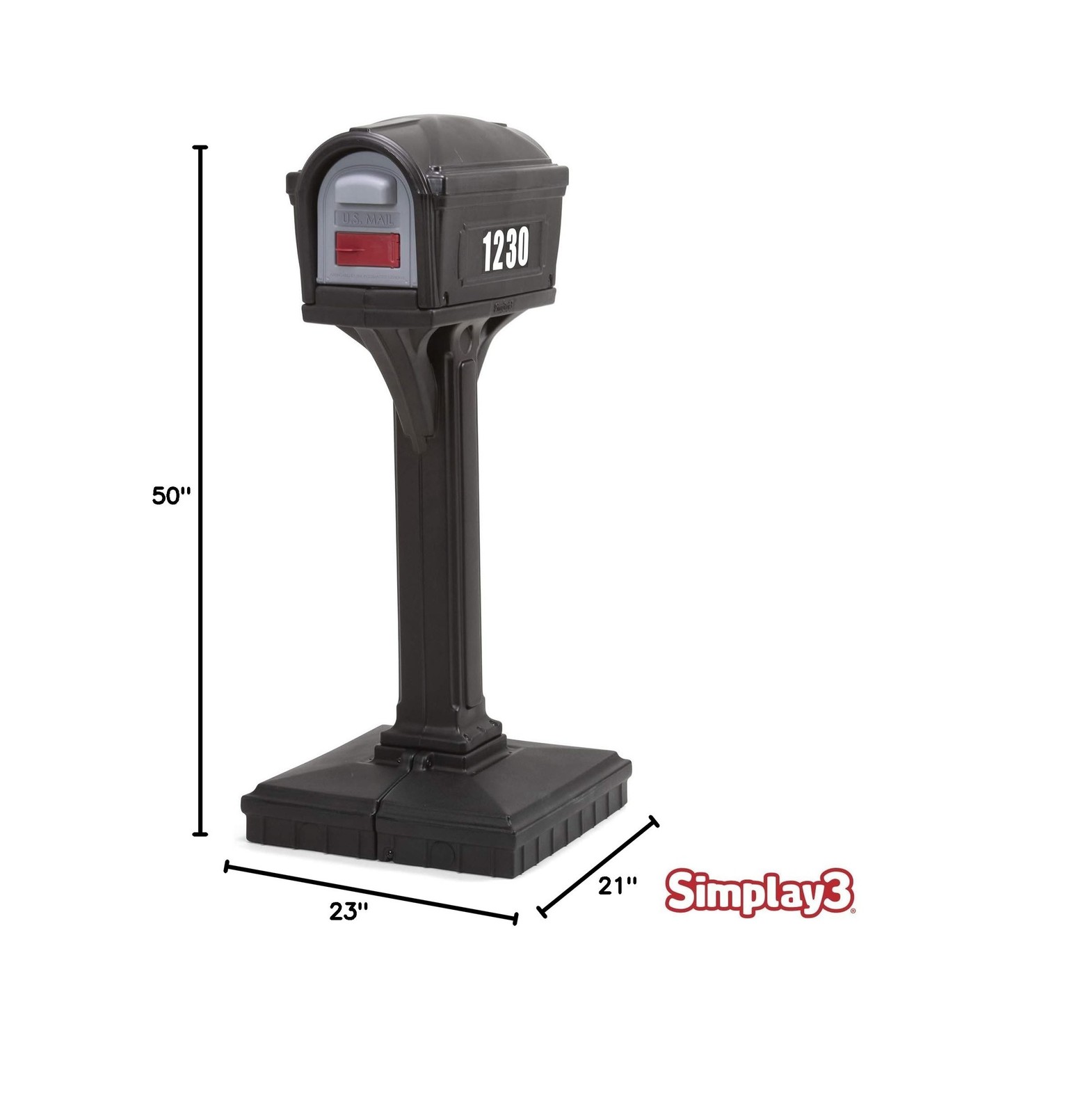 Simplay3 American Home 42002R-04 Dig-Free Easy Up Classic Mailbox – Black