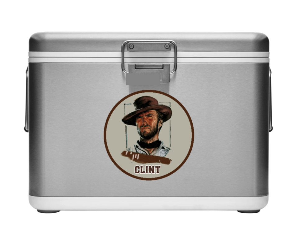 Movie Star (Clint Eastwood) – 4" Handmade Vinyl Decal Vehicle Laptop Cooler 26