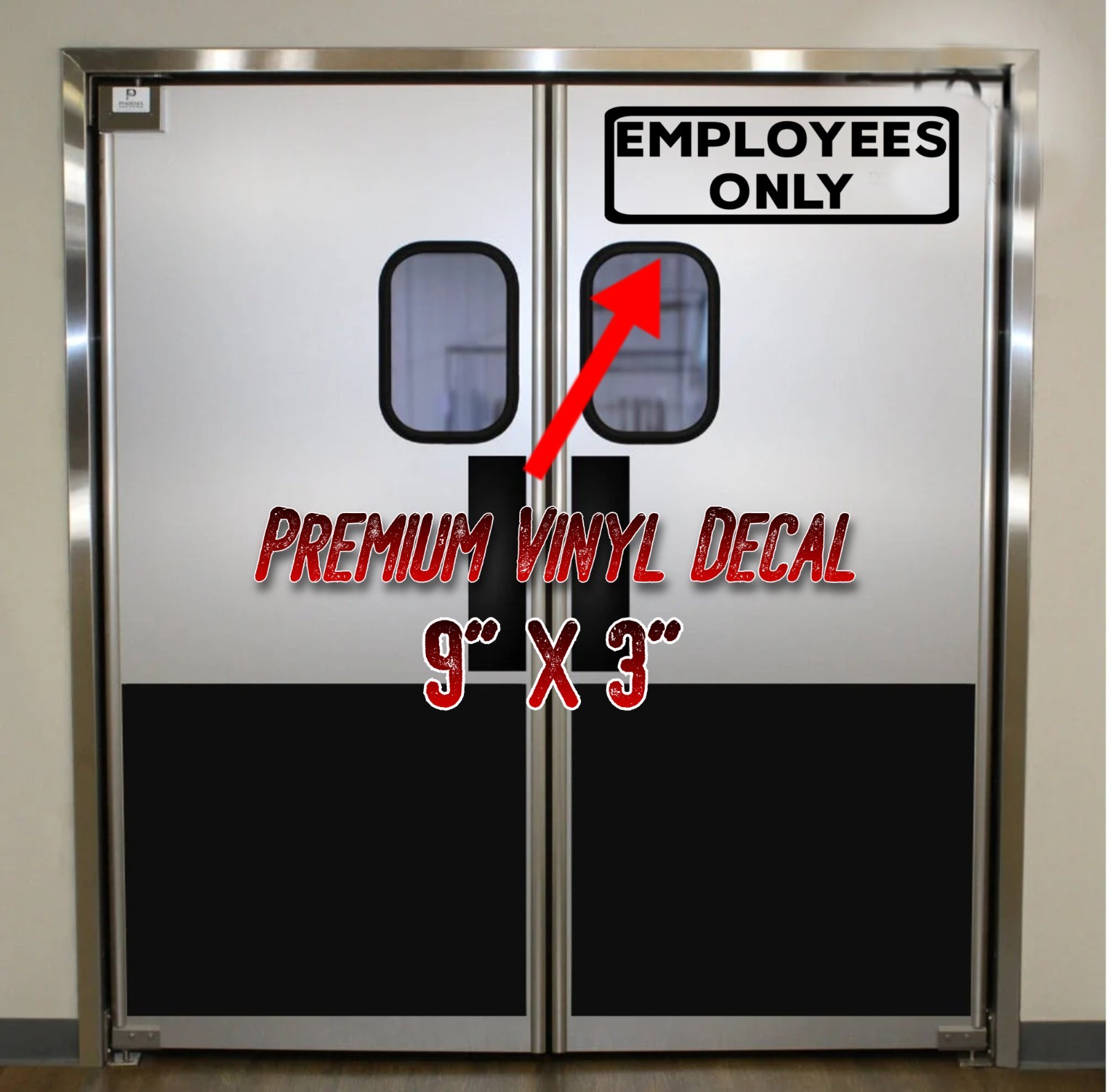 Employees Only Sign Vinyl Decal-Door Window Wall-Business, Office, Break Room