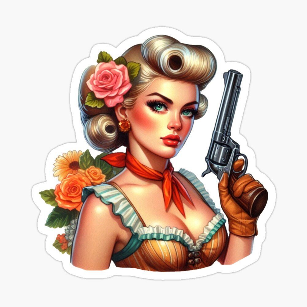 Prairie Bombshell Sticker by C Autumn Trapp Original Art 3" x 3"