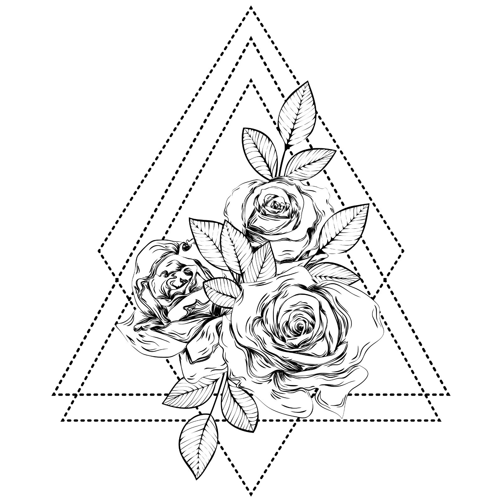 Rose Sticker (4 Inch) Gothic Retro Vine Sketch Vintage Botanical Floral Sketch