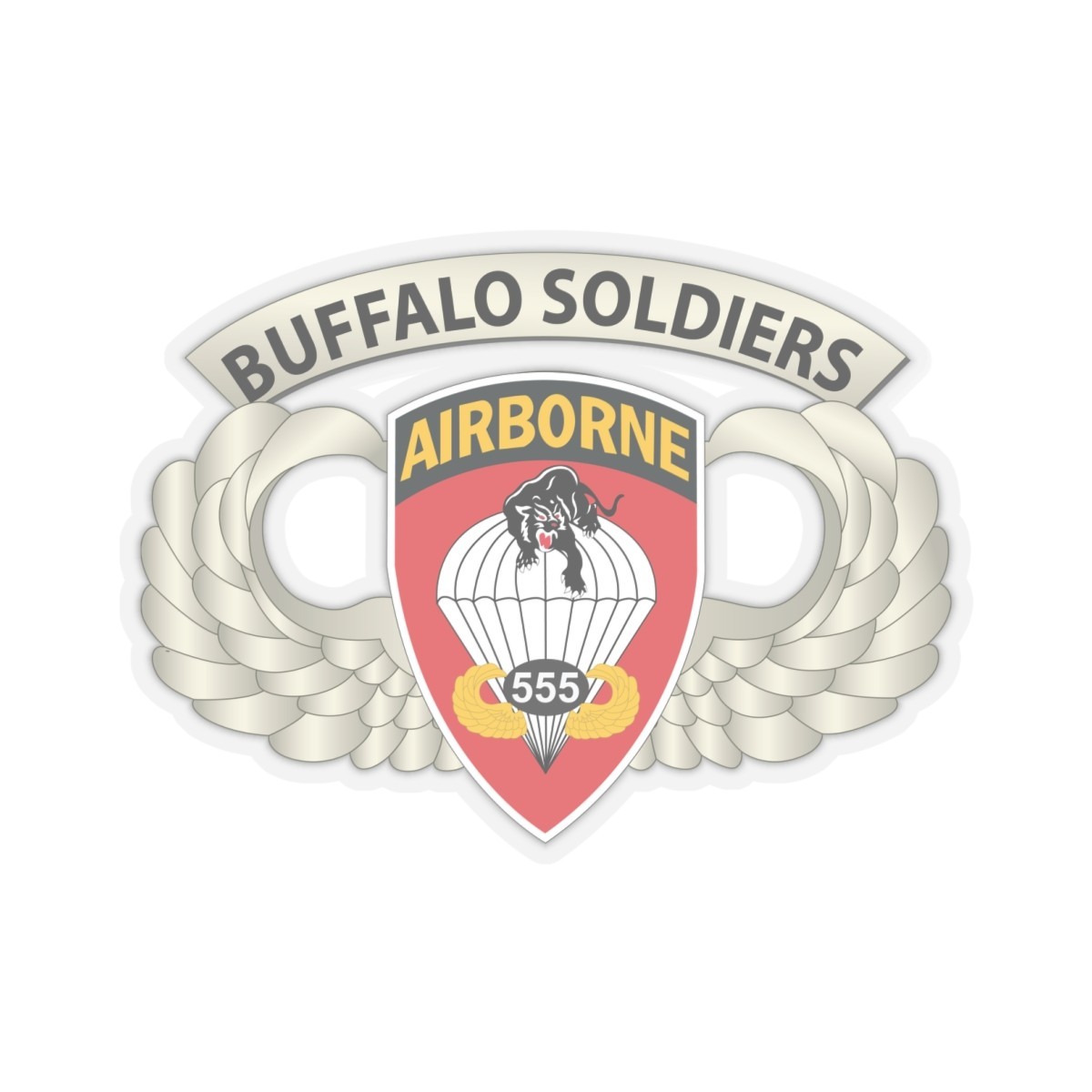 Kiss-Cut Stickers – Army – Airborne Badge – 555th Parachute Infantry Bn – SSI