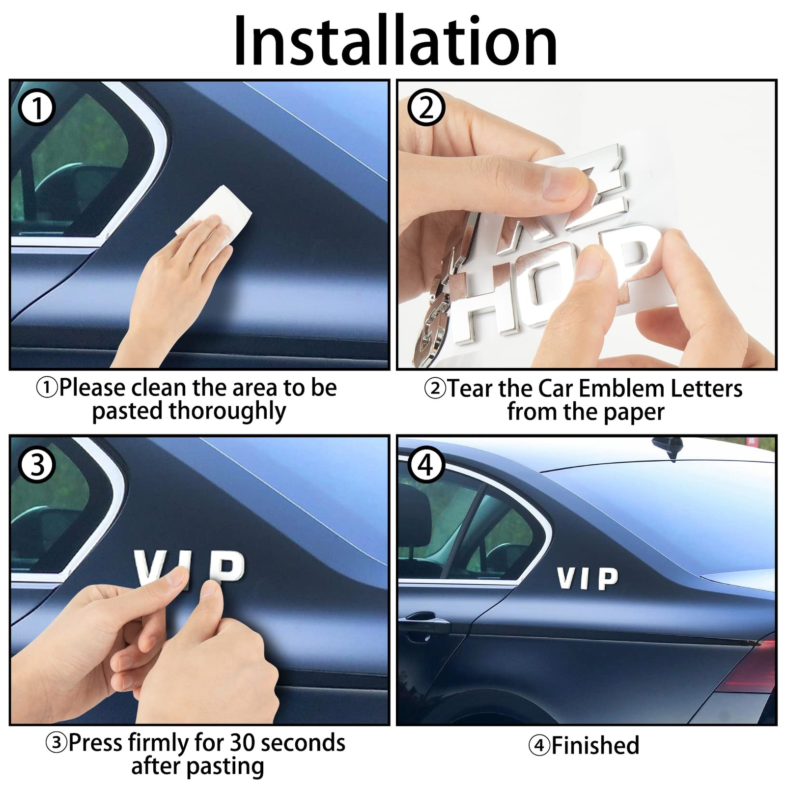 43 Pcs Car Emblem Letter Sticker DIY 3D Alphabet Number Symbol Badge Decal