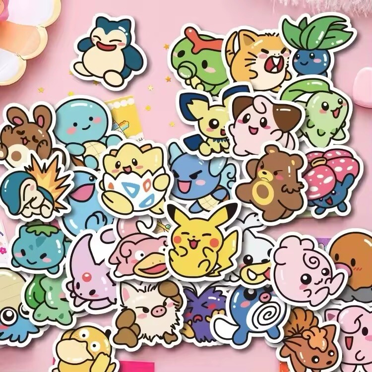 Pokemon Stickers 50pcs Anime Kawaii Style DIY Laptop Luggage Skateboard Phone