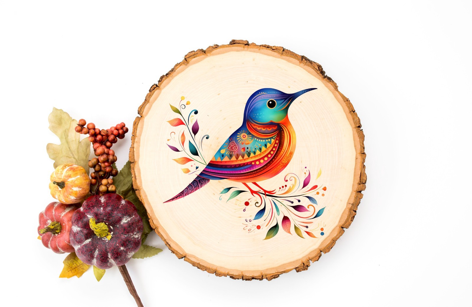 Colorful Doodle Bird UV DTF Transparent Sticker / Decal