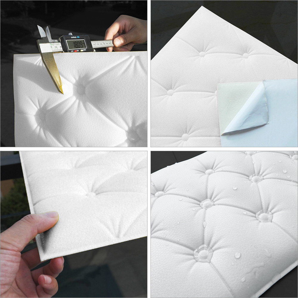 3D PE Foam Self-adhesive Wall Sticker Panels Background Decal Home Decor 12"x23"