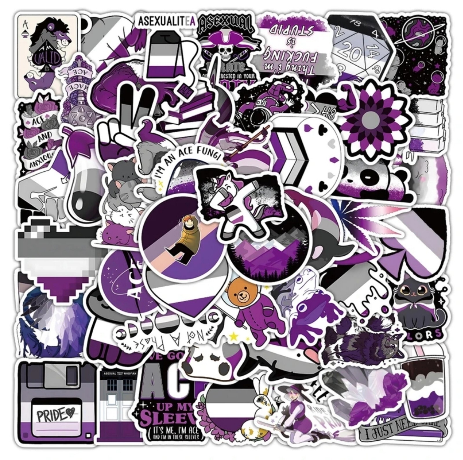 10 PCS Ace Asexual Pride Flag Stickers BRAND NEW