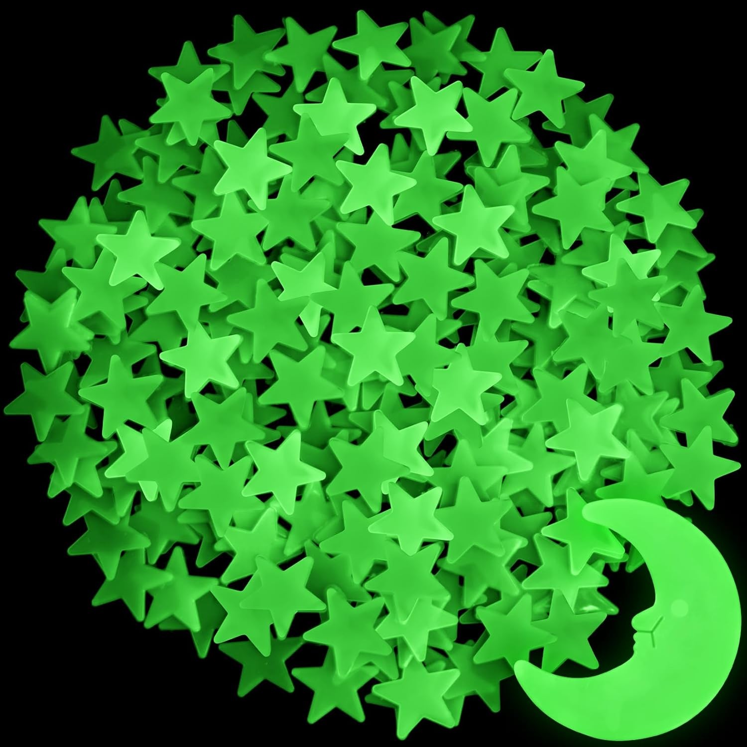 MAQIHAN 200 Glow in The Dark Stars for Ceiling – Green Glowing