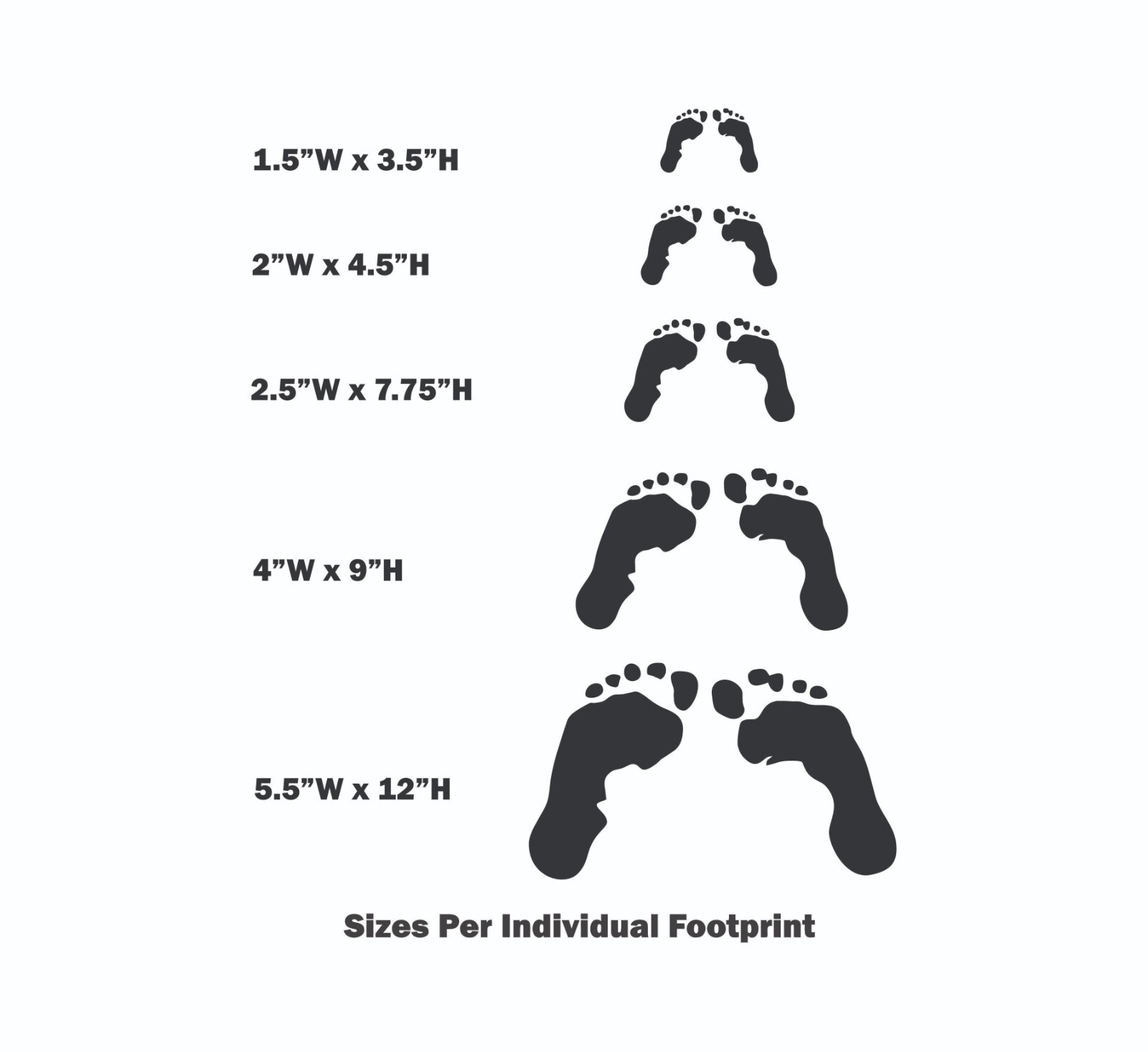 Feet Prints Vinyl Decal – 35+ Colors, Many Sizes, Weatherproof Premium Vinyl