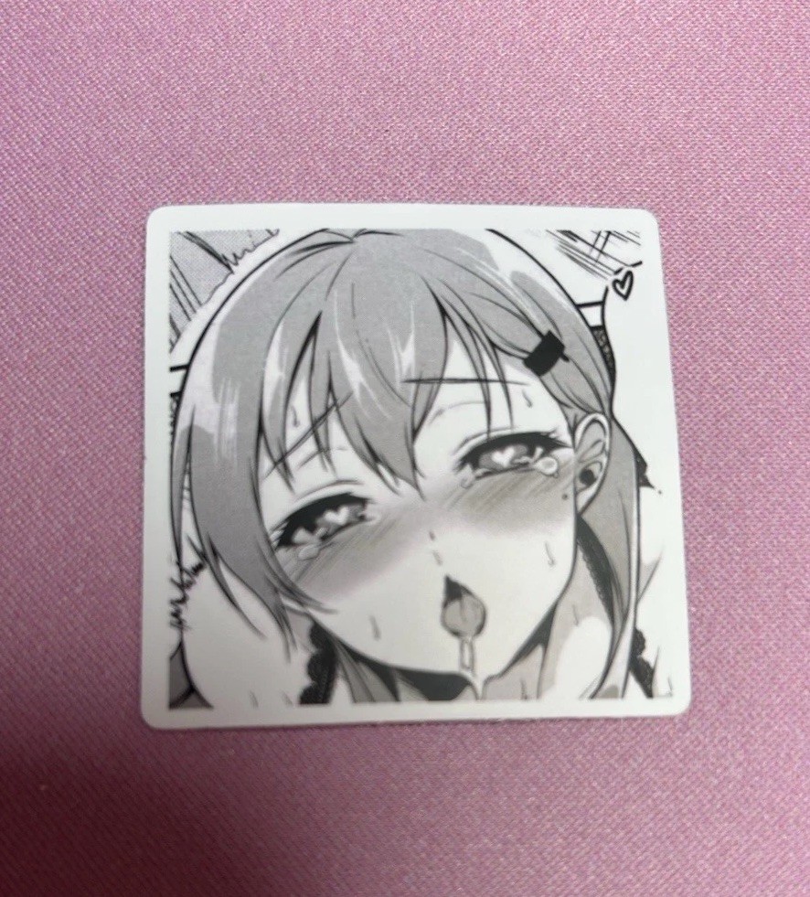 black and white waifu lewd stickers #6