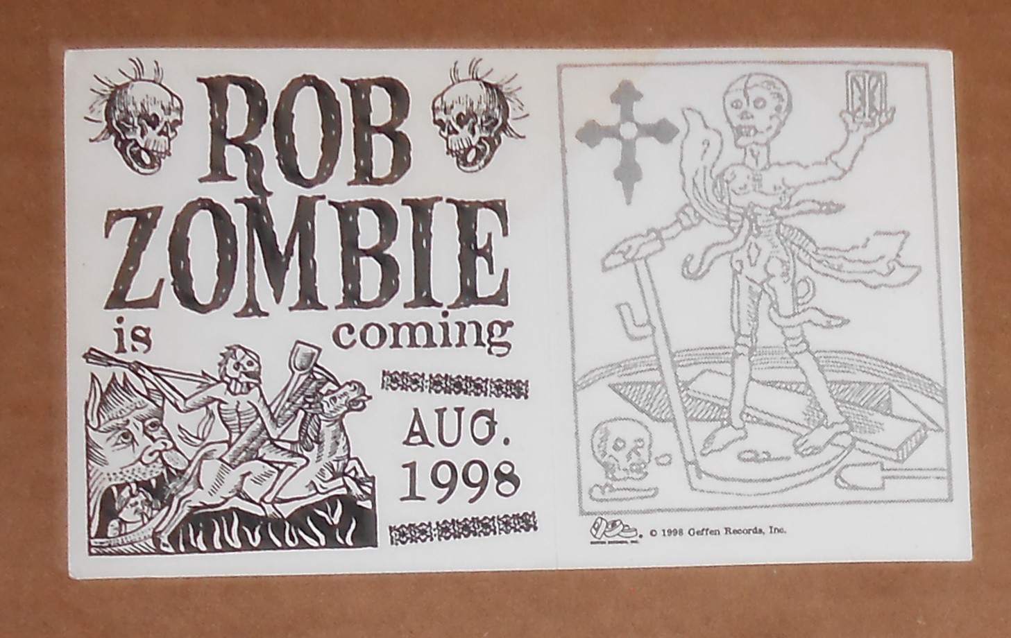 Rob Zombie Devils Beware!! The Beast Awakens Sticker 1998 Promo 6×3.5