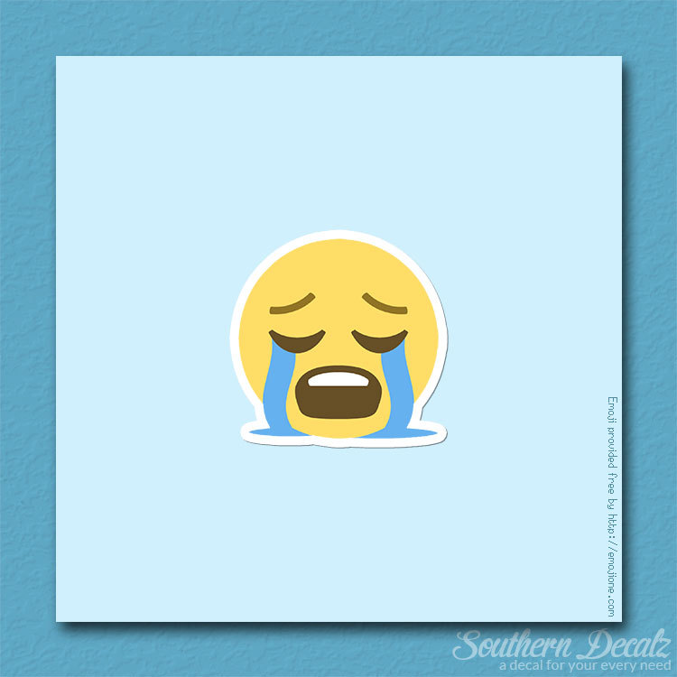 Crying Face Tears Emoji – Vinyl Decal Sticker – c112 – 3.75" x 3.75"