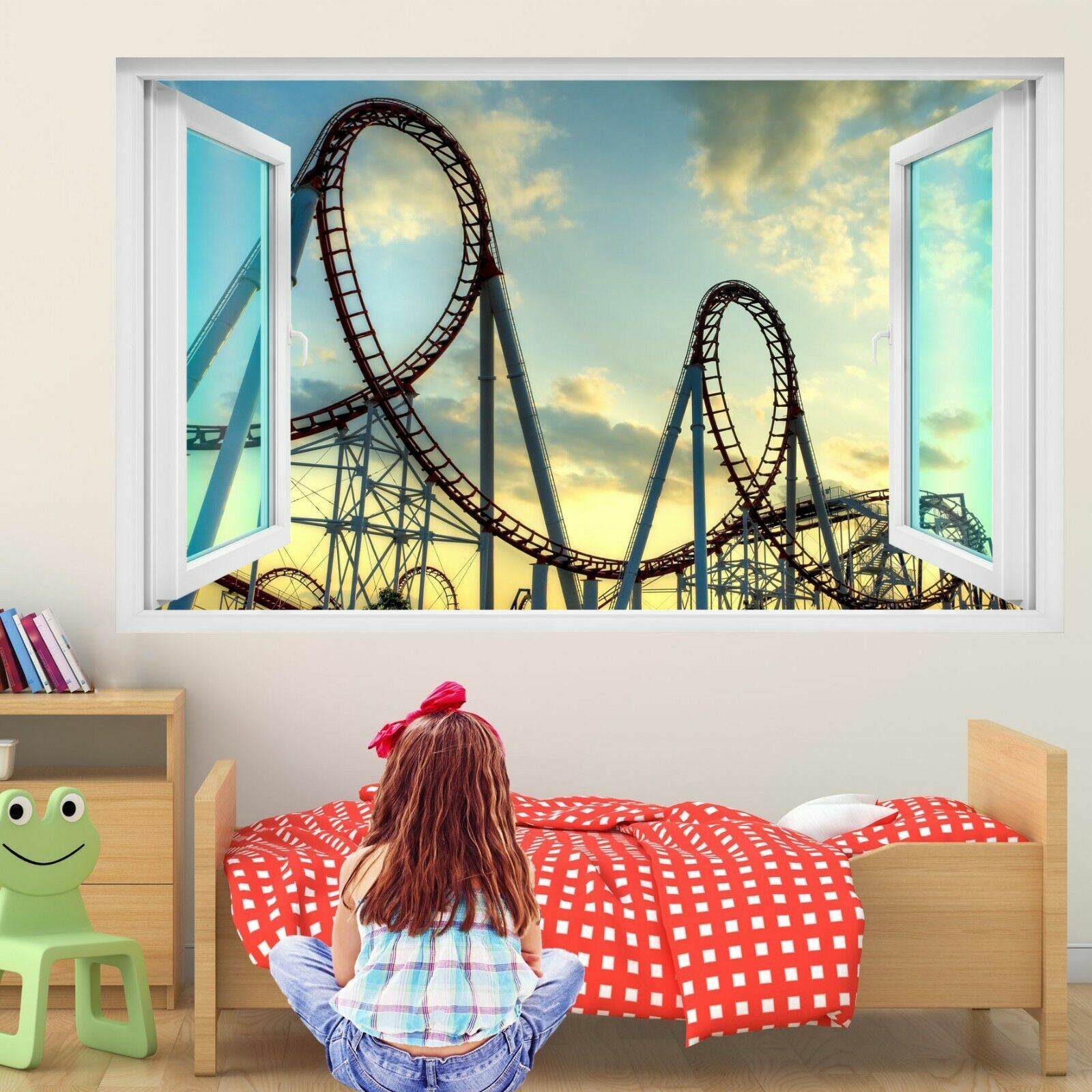 Roller Coaster Ride 3D Wall Art Sticker Mural Poster Kids Room Home Decor FM14