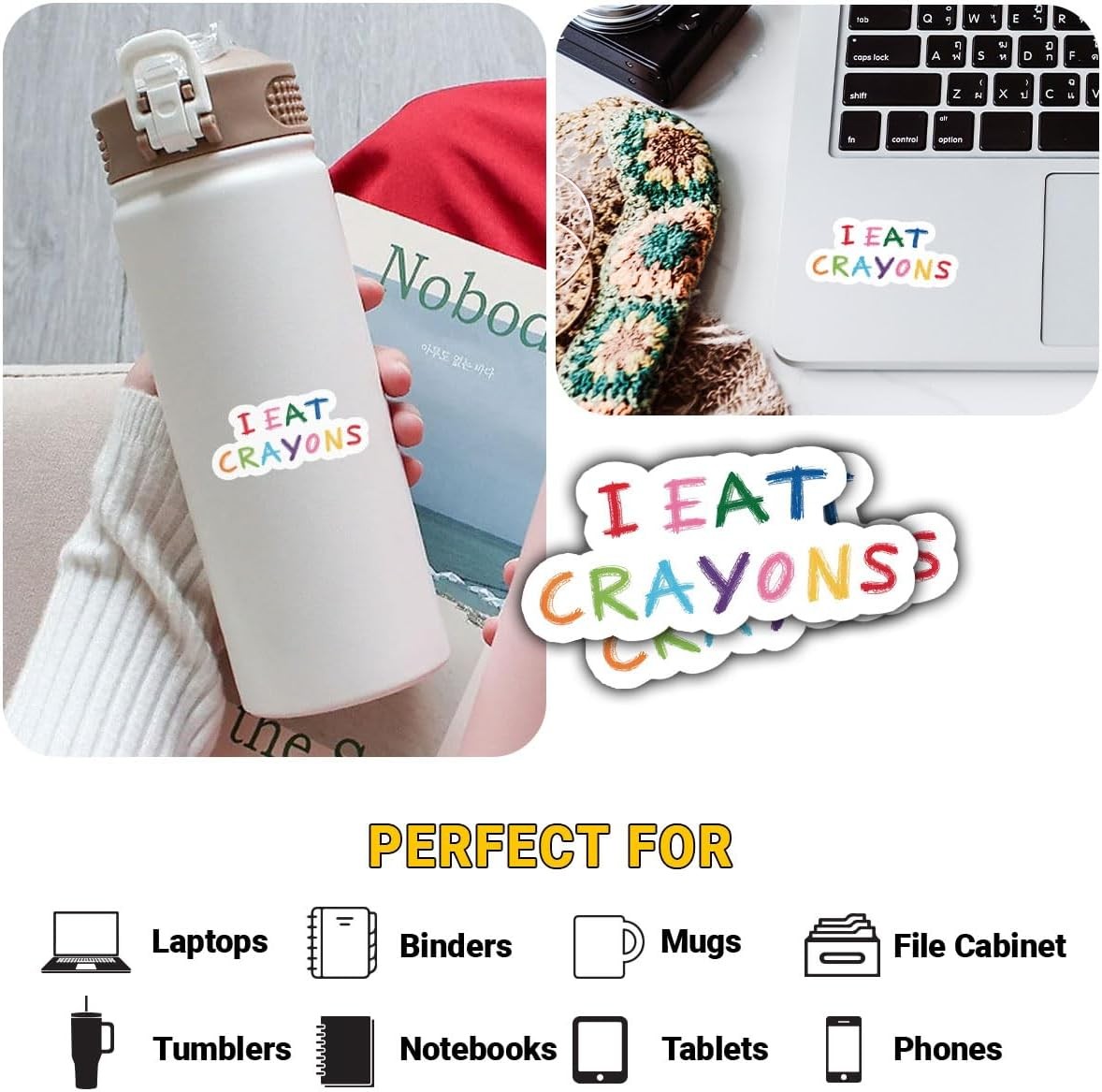 3Pcs I Eat Crayons Sticker Funny Military Crayon Gift for Veterans Soldiers Frie
