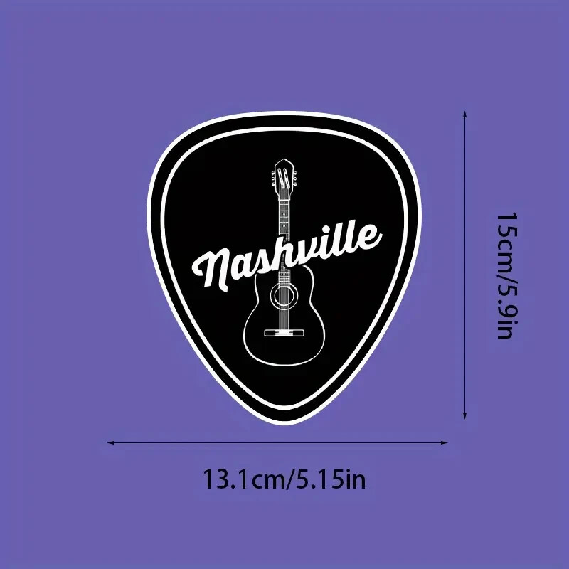 Nashville Guitar Pick – Vinyl Decal – Waterproof – 5.15" x 5.9"