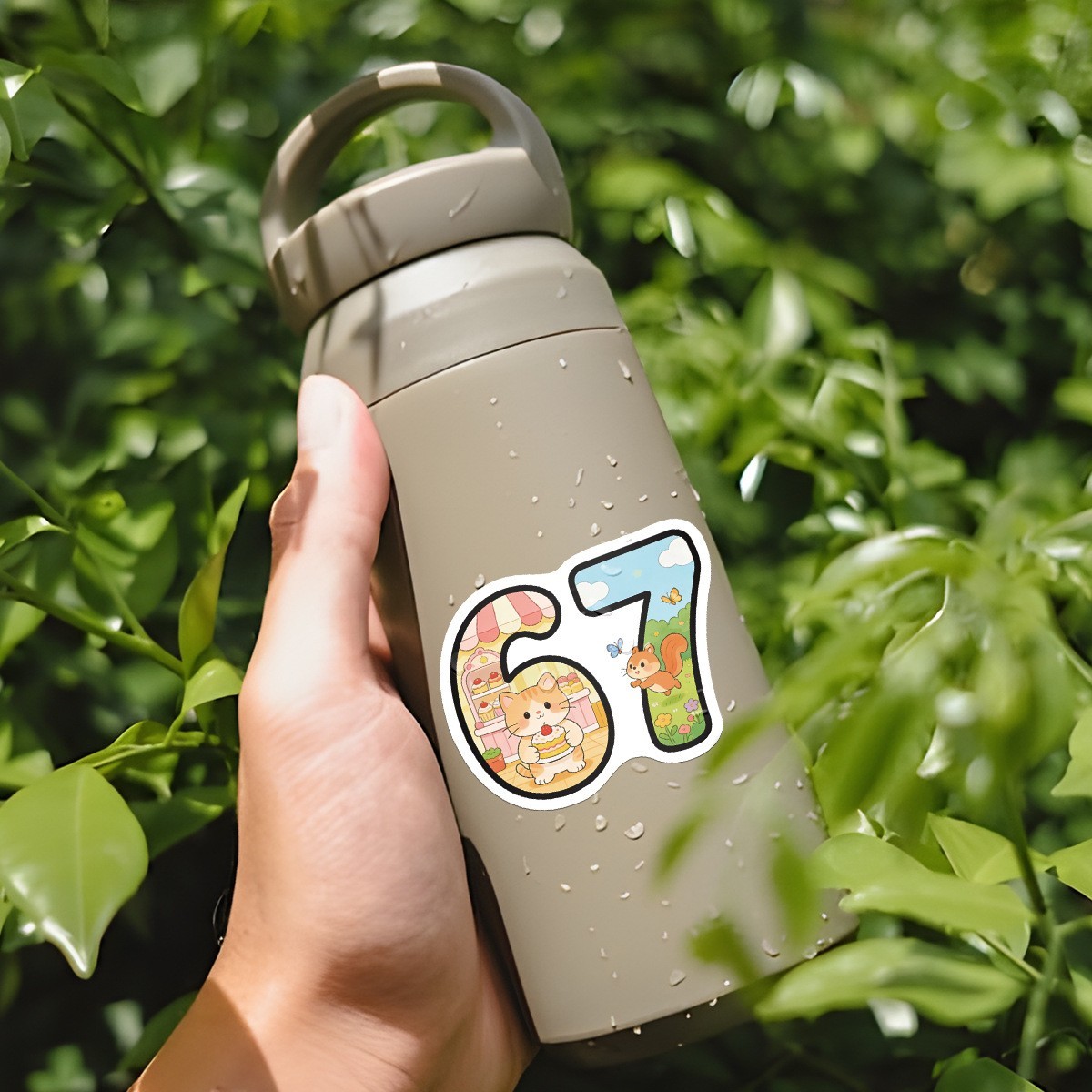 50pcs Waterproof Vinyl Stickers Number 67 Six Seven Luggage Phone Laptop Fridge