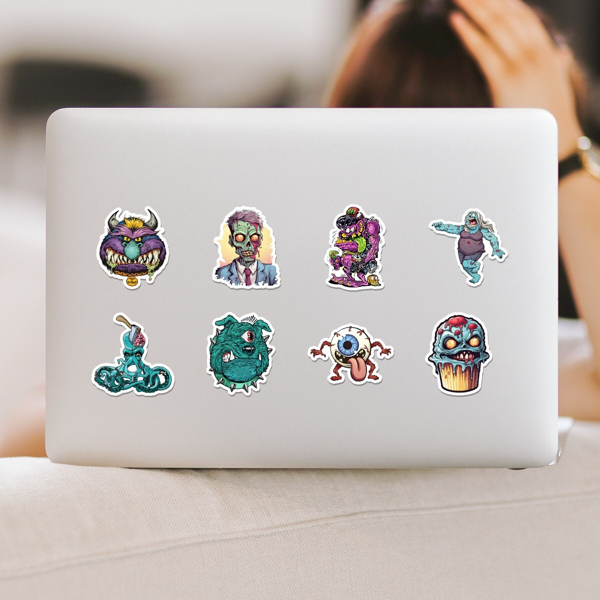 50pcs Waterproof Vinyl Stickers Zombie Monster Luggage Phone Laptop Water Bottle