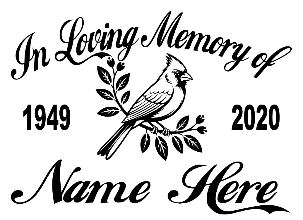 In Loving Memory Cardinal Bird Branch Angel Decal Personalize Car Vinyl Sticker