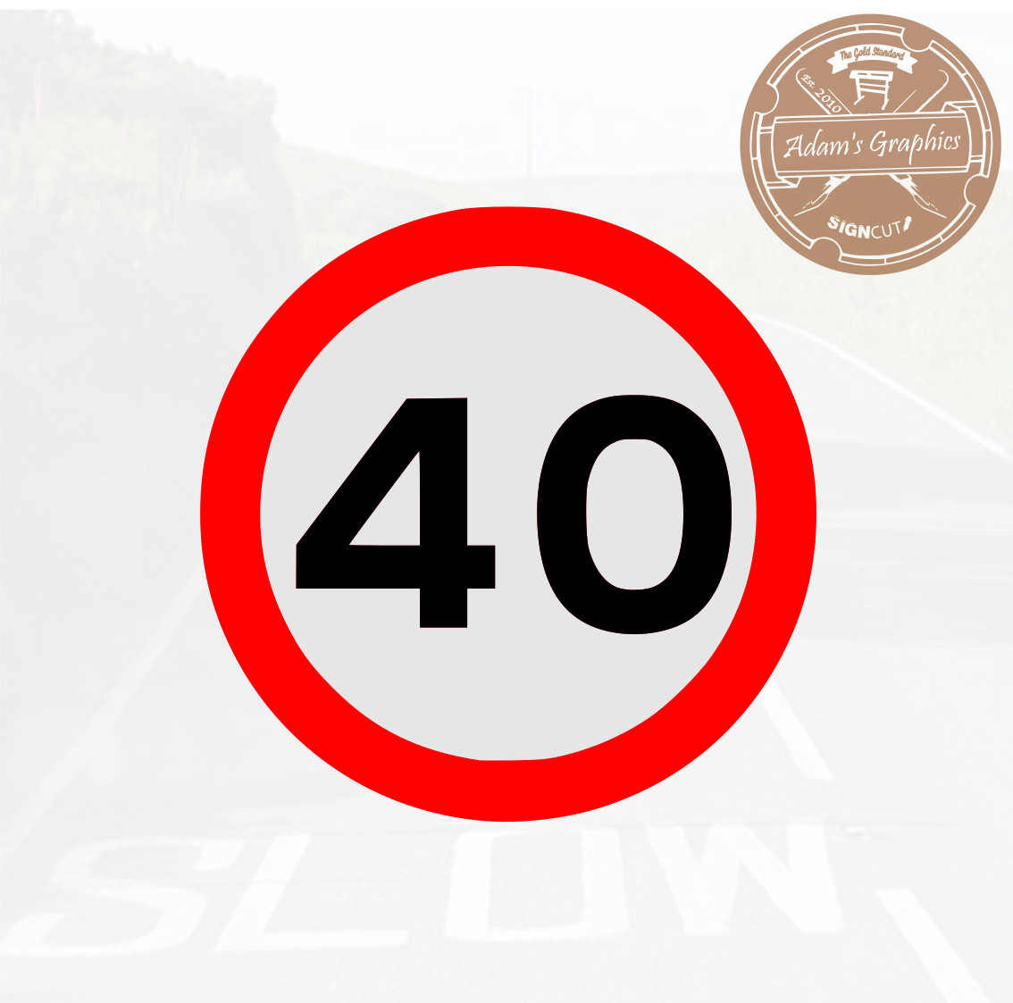 40 Speed Limit Signal Reflective Sticker – Car Safety Road UK