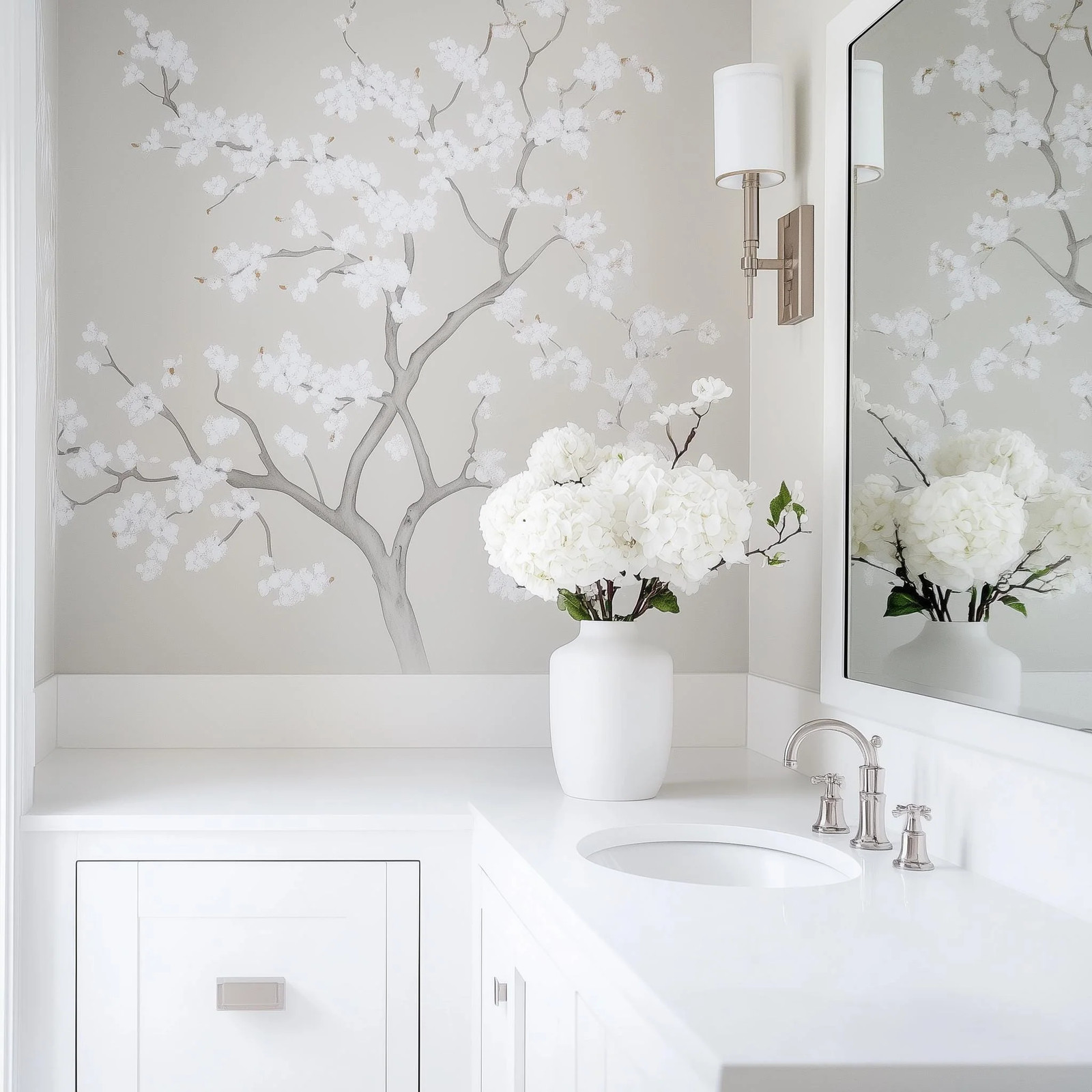 Chinoiserie Tree Wall Decal | Elegant Floral Vinyl Mural