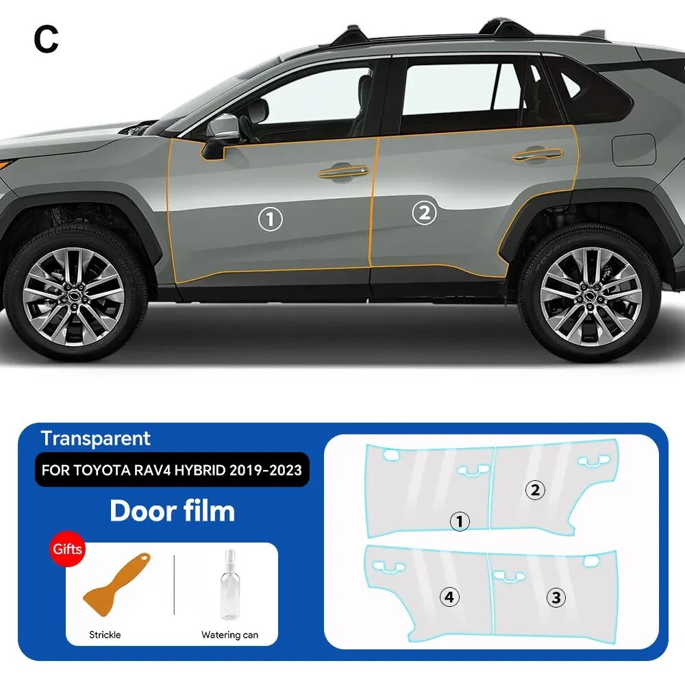 Pre-cut Paint Protection Clear Film PPF TPU For Toyota RAV4 Hybrid 2019-2024