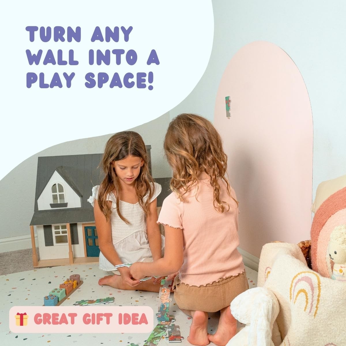 New! Magnetic Wall Decal for Kids Playrooms, Colorable and Magnetic Tile Comp…