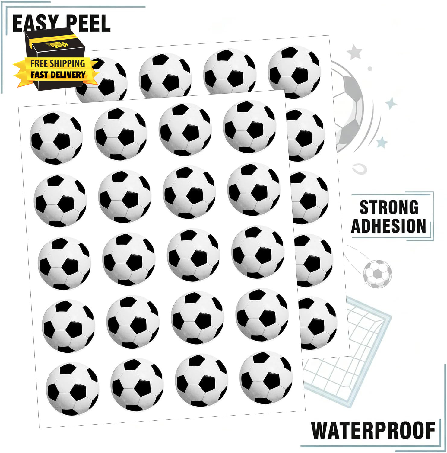 240 Pcs Soccer Stickers Soccer Tattoos for Kids Self-Adhesive Sports Football Fa