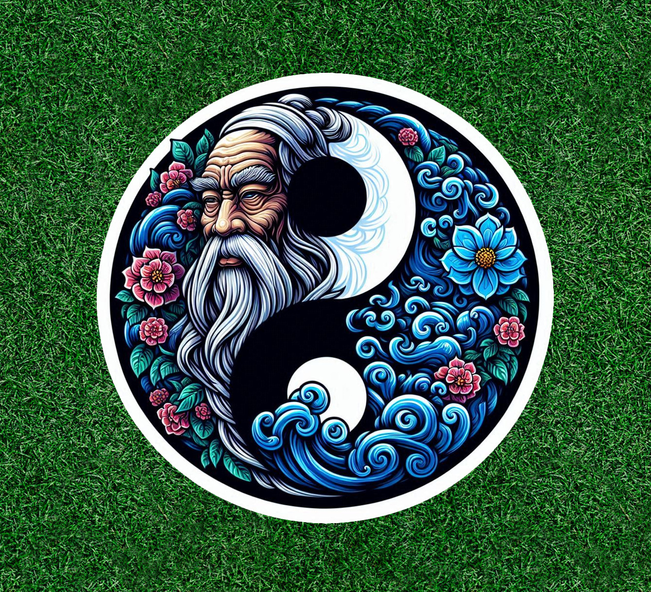 Lao Tzu Yin Yang design 100% waterproof vinyl decal sticker – many sizes