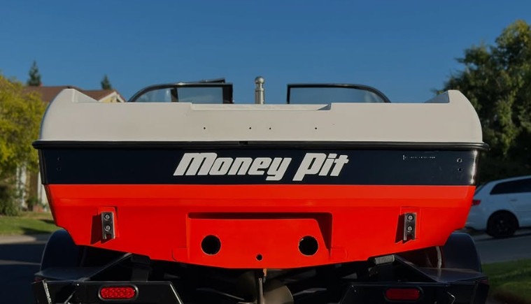 *NEW* High Quality Sticker Decal MONEYPIT 1PC SATIN BLACK 32"x5.1"