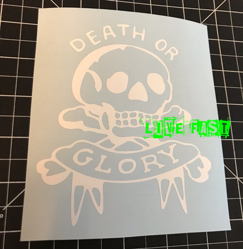 SKULL & CROSS BONES DECAL sticker outlaw biker motorcycle tank decal