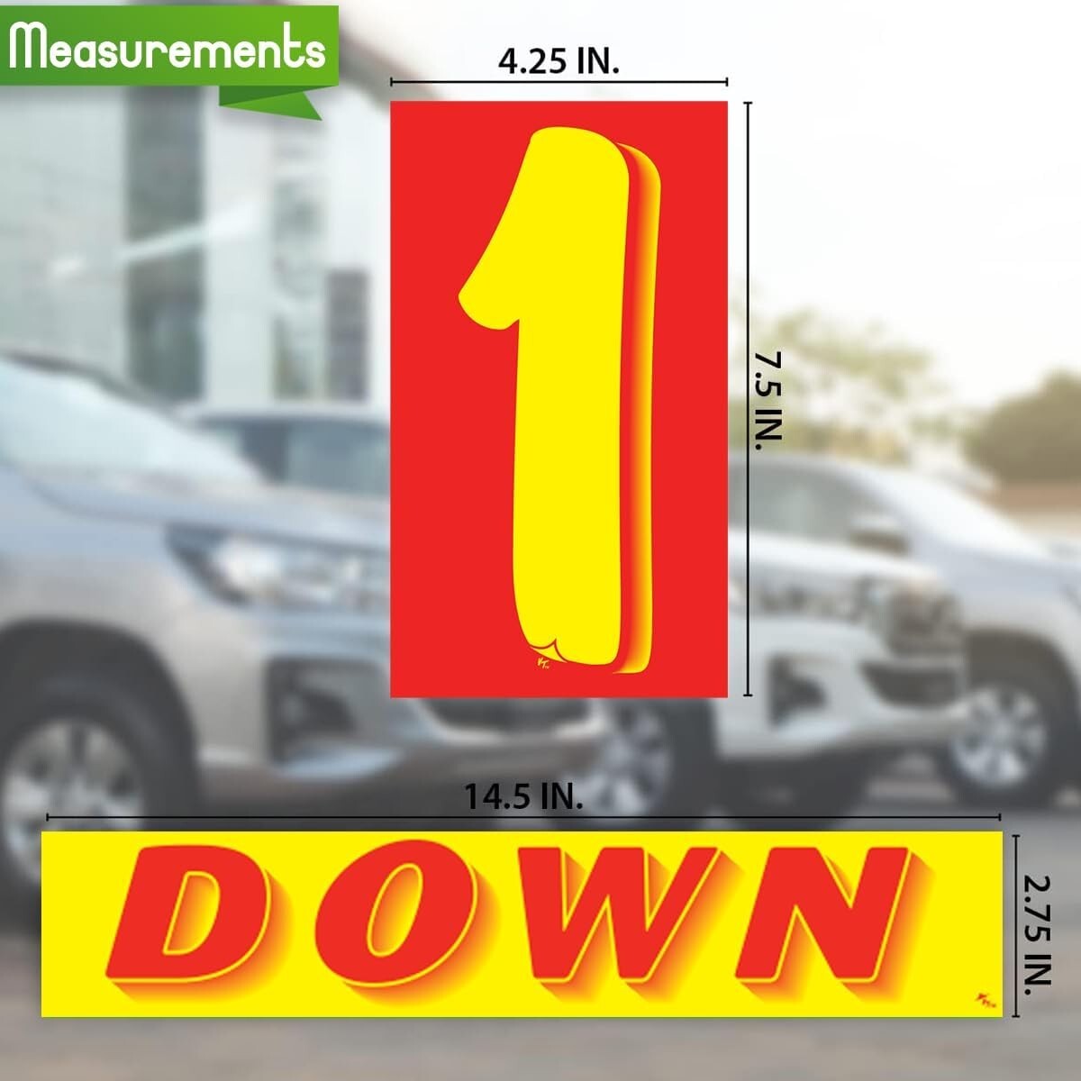 Vinyl Number and Down Slogans Decals Car Lot Windshield Pricing Stickers