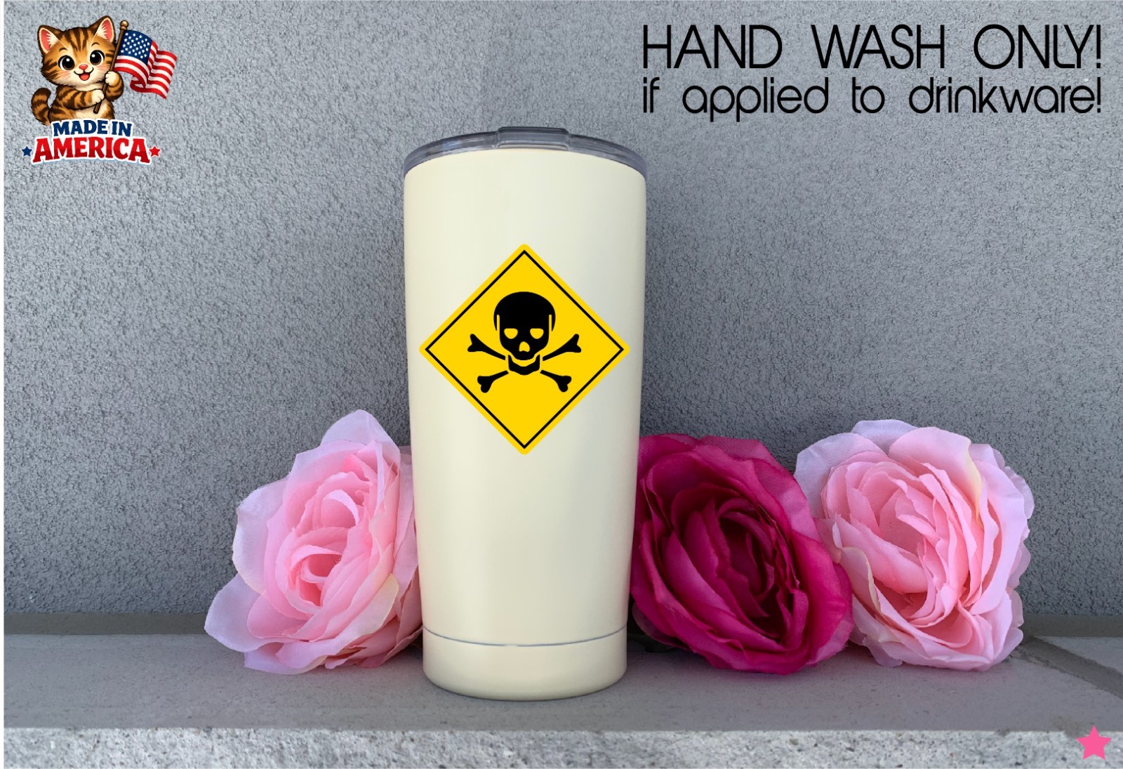 Danger Skull Decal Sticker Crossbones Warning Caution Shop Safety Attention Look