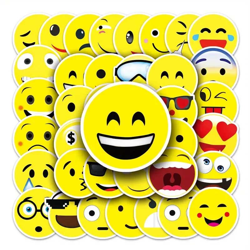 EMOJI Vinyl Stickers ~ HAPPY Sad CRYING Laughing MAD Faces ~ WATERPROOF Decals