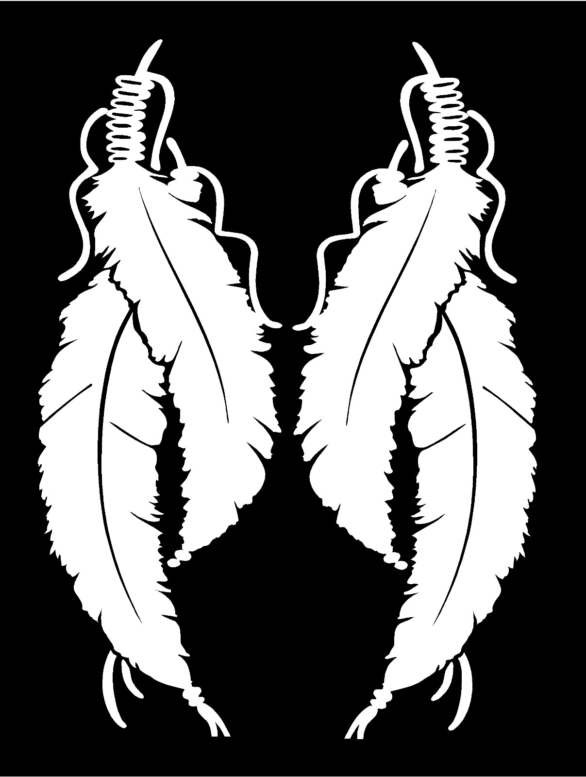 Large Feather Decals southwestern native style window vinyl sticker 4" x 12"