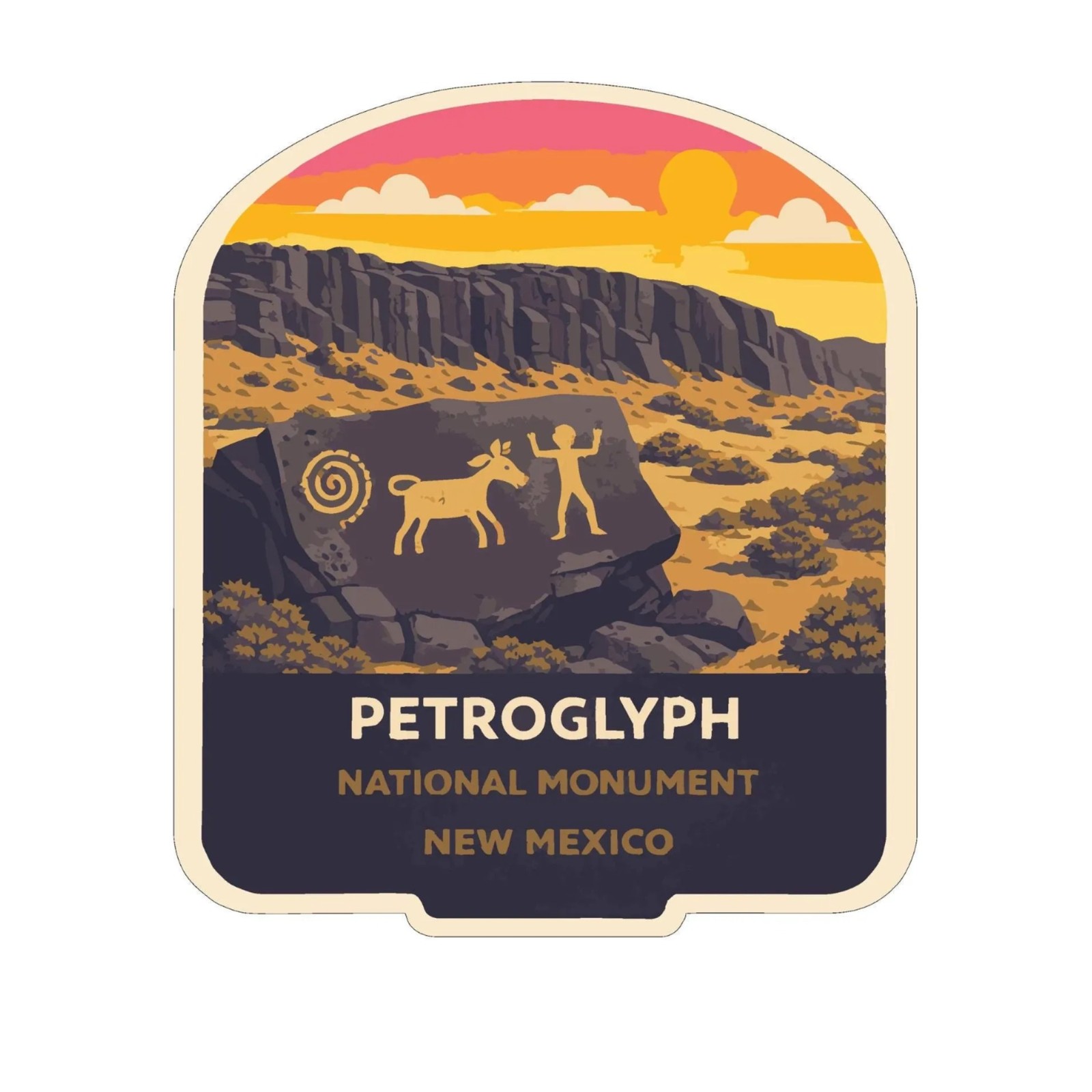 Petroglyph New Mexico Sticker Decal Vinyl Die-Cut US National Monuments Series