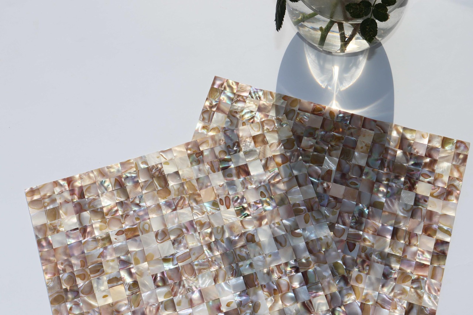 Peel and Stick Mother of Pearl Shell Backsplash Tile, for Kitchen Wall Room B…