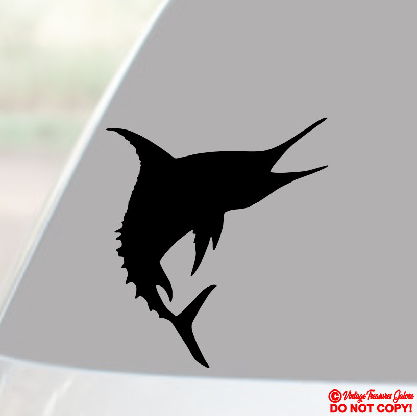 ATLANTIC BLUE MARLIN Vinyl Decal Sticker Car Truck Window Wall Bumper SPORT FISH