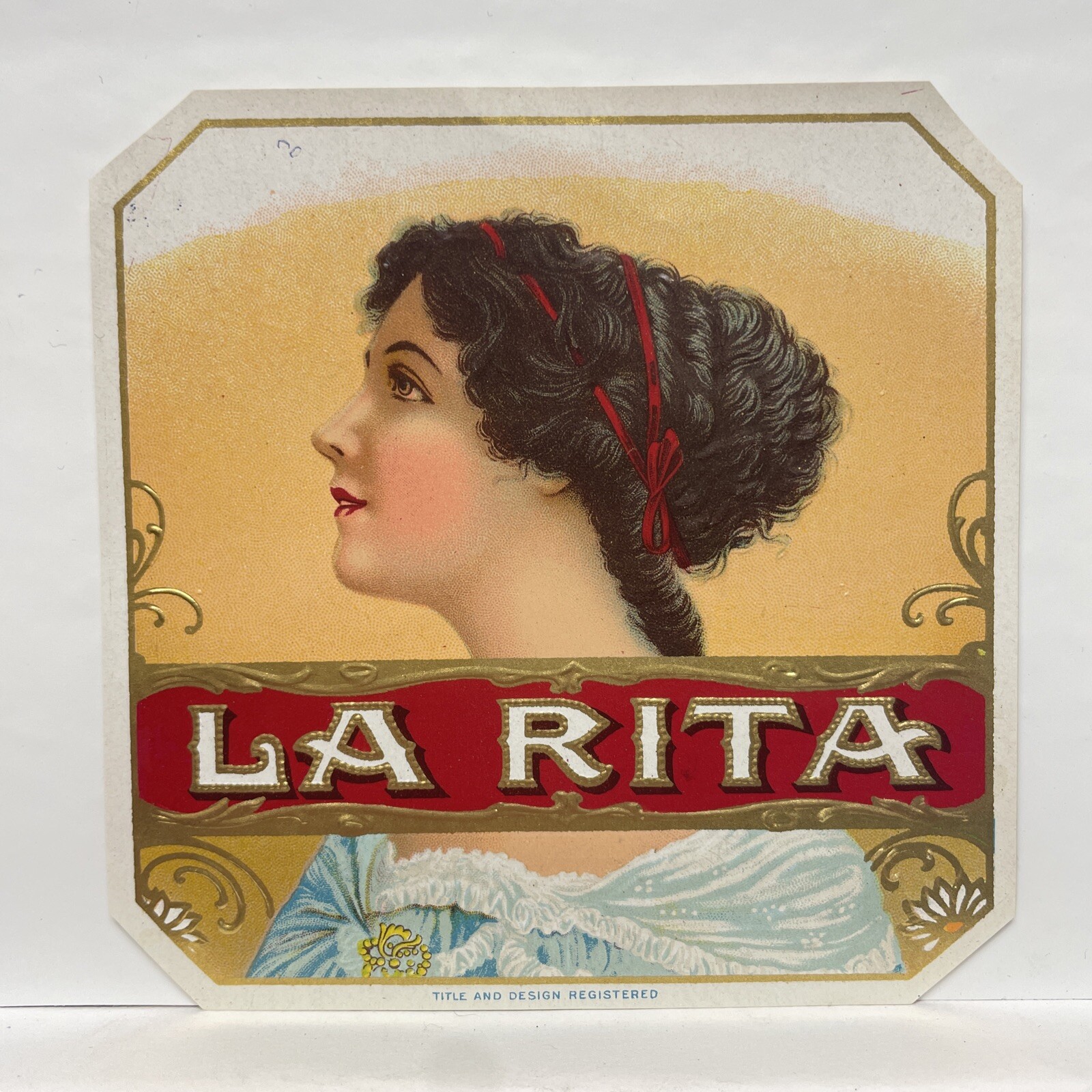 La Rita Cigars Ybor City, Florida Vintage 1920s Cigar Label