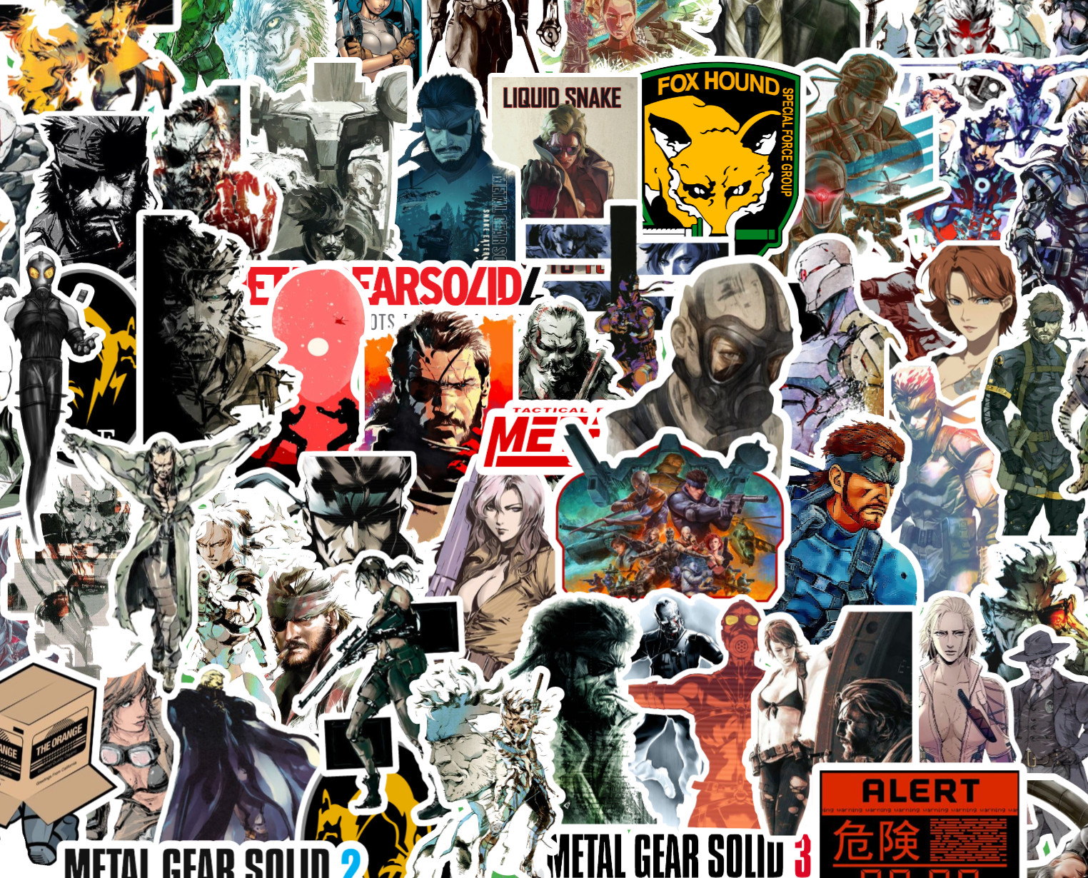 25/50 Metal Gear Solid Sticker Pack – Waterproof Vinyl – Solid Snake Quiet PS2