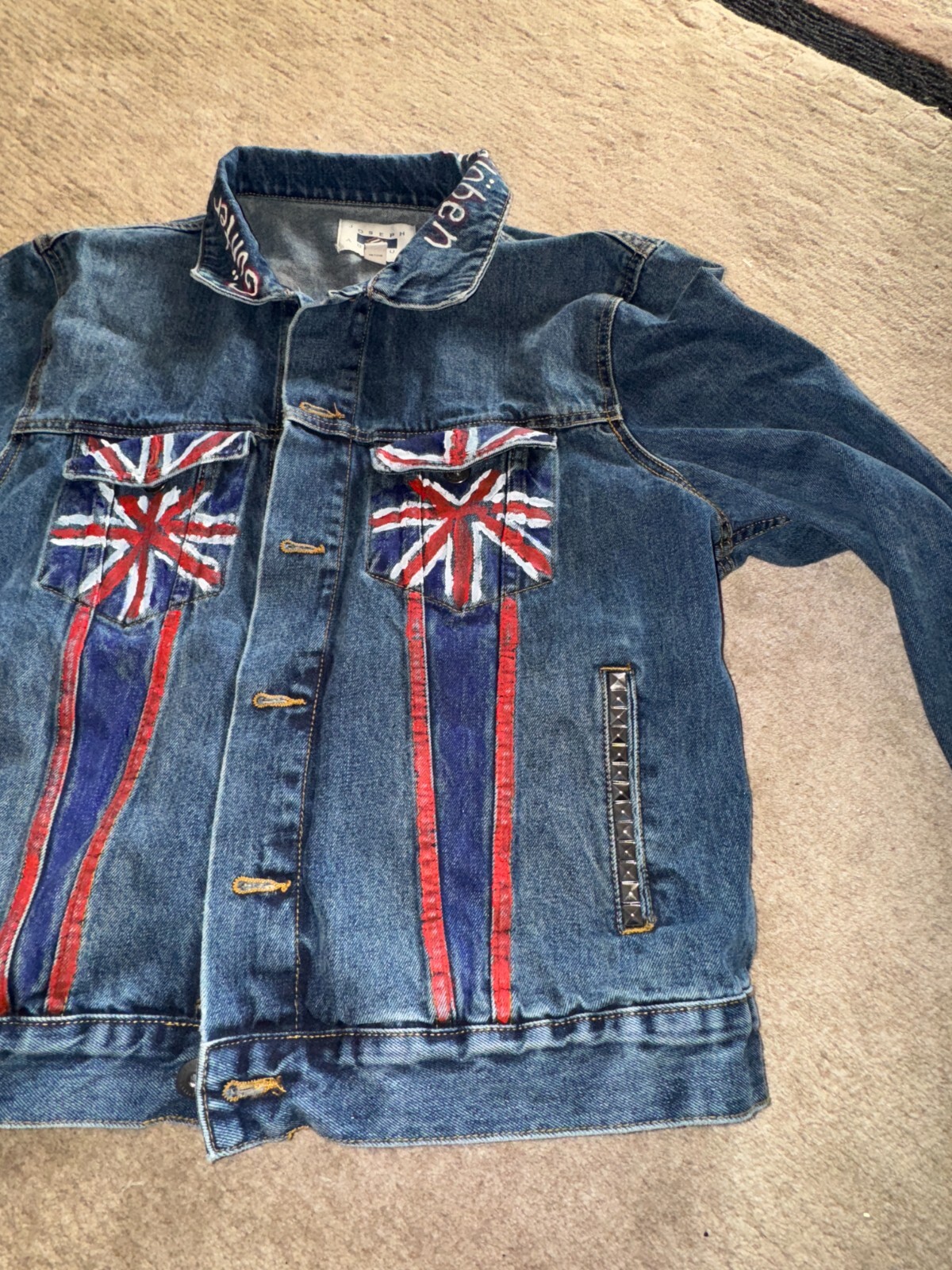 DEF LEPPARD DENIM HANDMADE JACKET- BETTER TO BURN OUT THAN FADE AWAY- PHOTOGRAPH