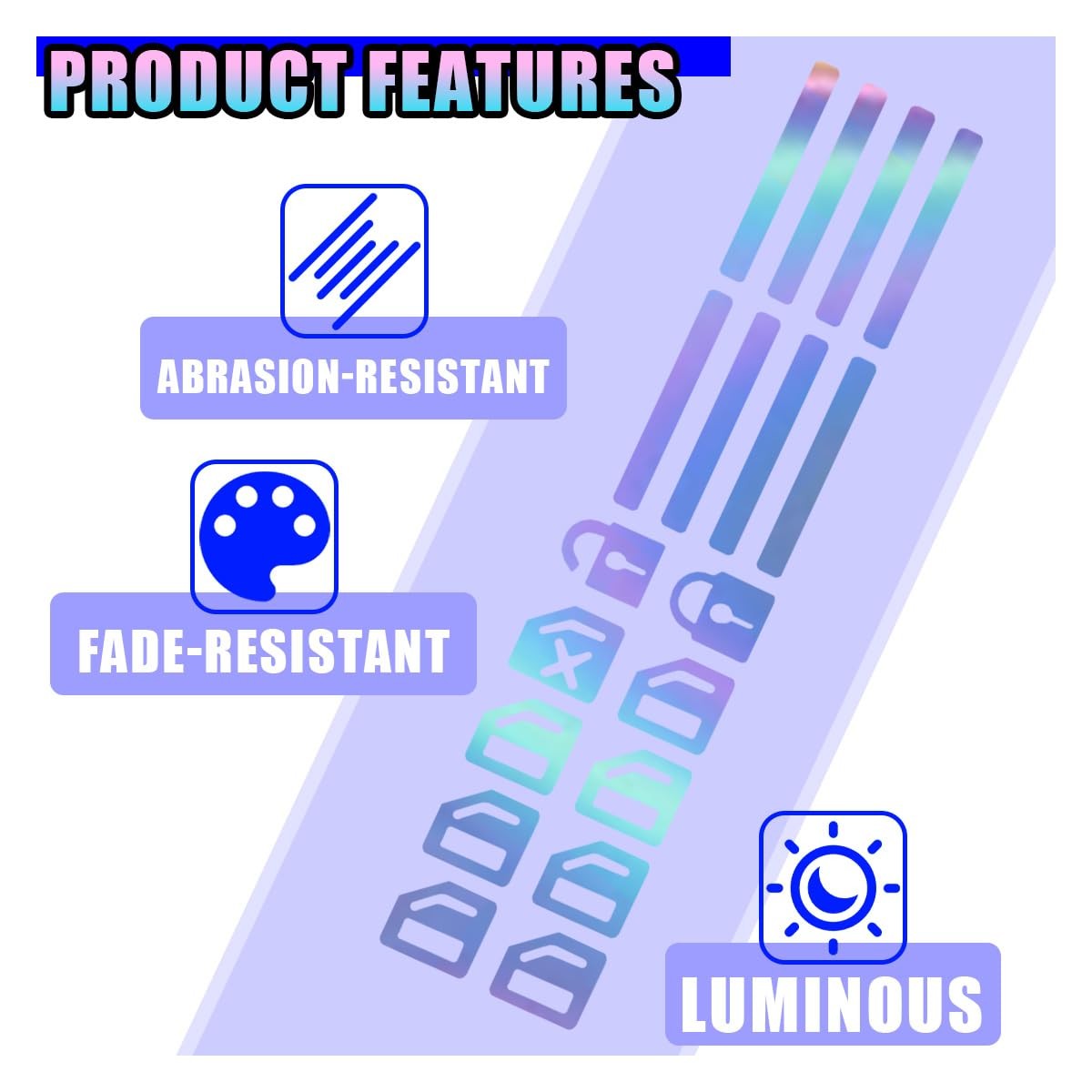 Car Glow Stickers Luminous Button Decals Set