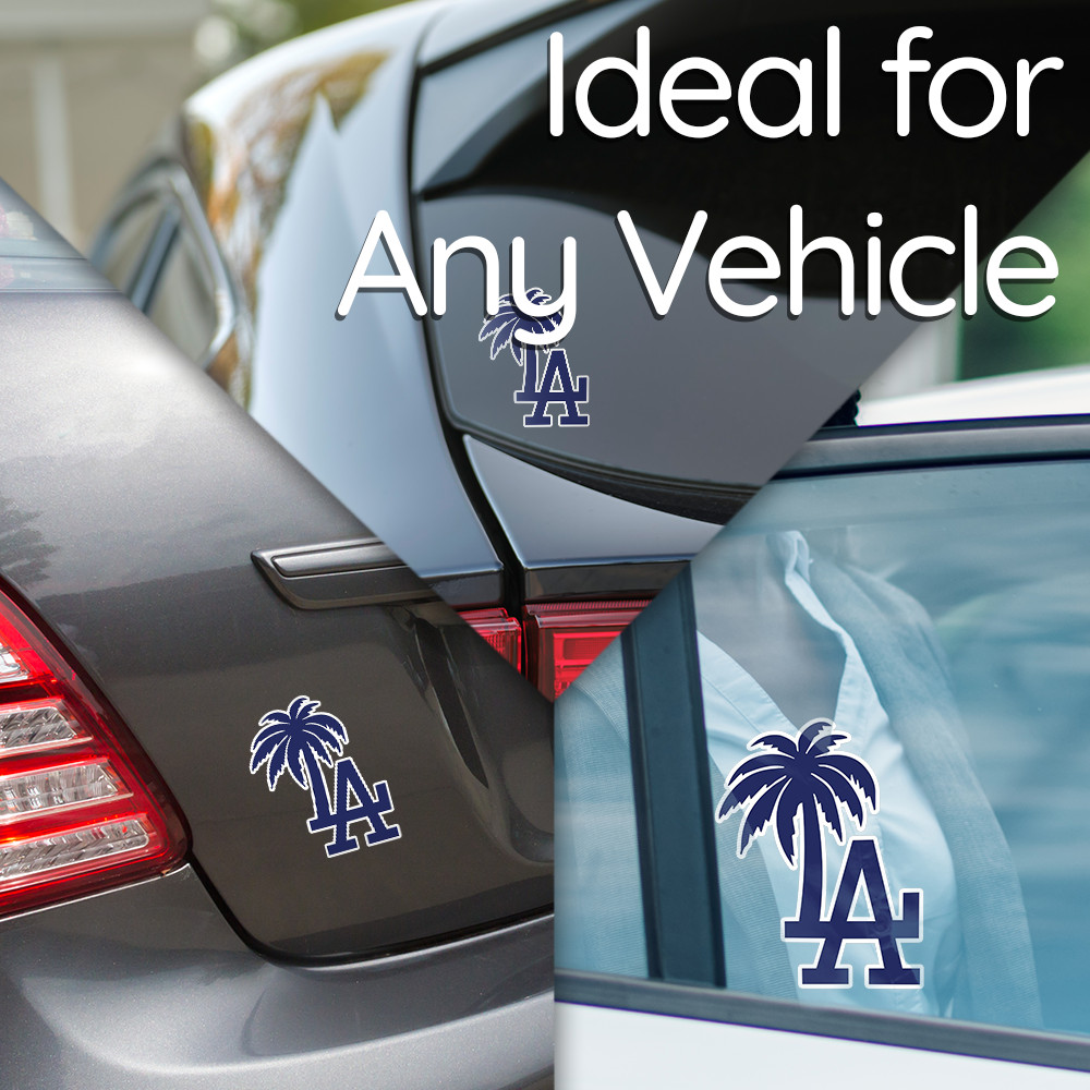 LA Dodgers Letters Sticker with Blue Palm 4.5"W x 6"H