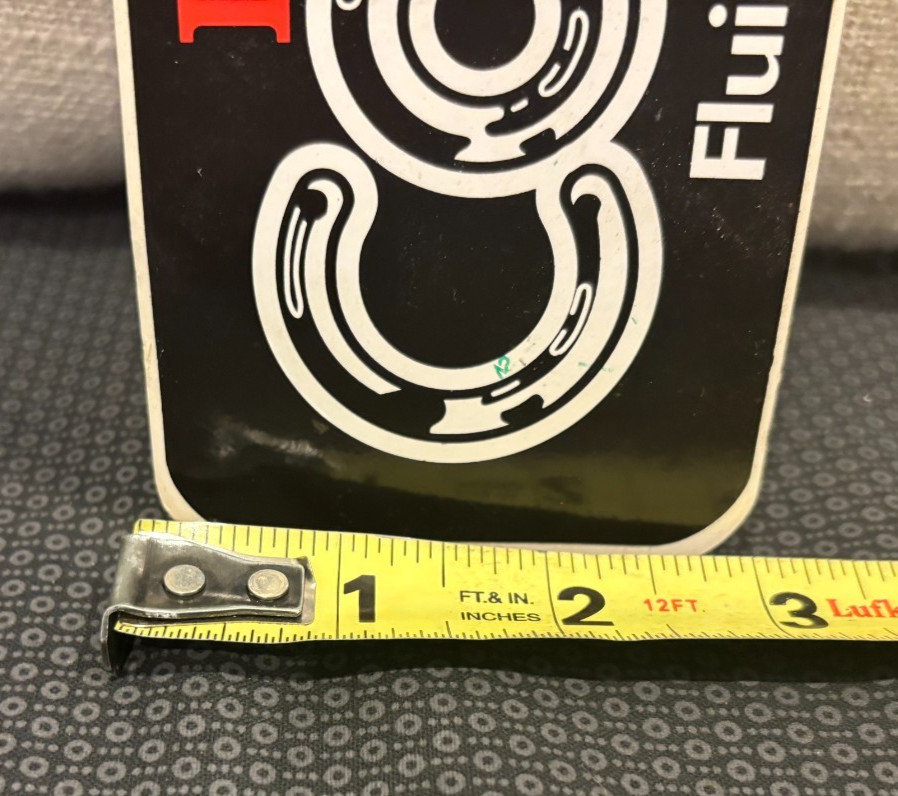 Vintage! Large Inglese Cool Flex Sticker! Black, Red & White Fluid Transfer Hose