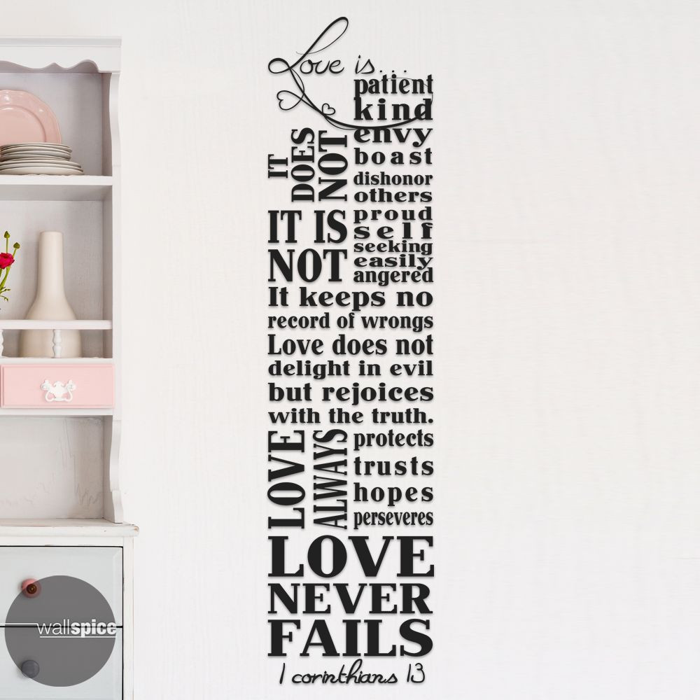 1 Corinthians 13 Subway Art Vinyl Wall Decal Sticker